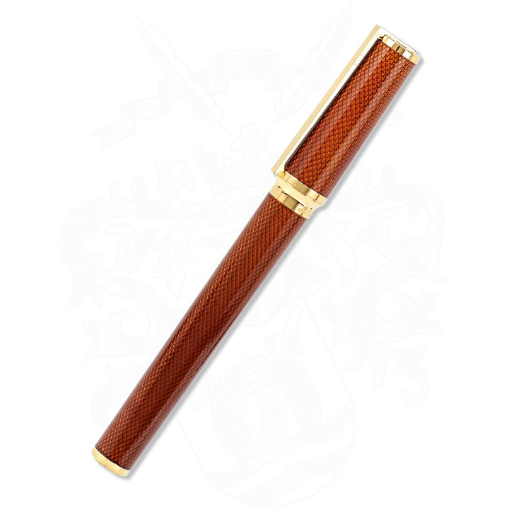 S.T. Dupont Montparnasse Orange / Amber Guilloche Fountain Pen