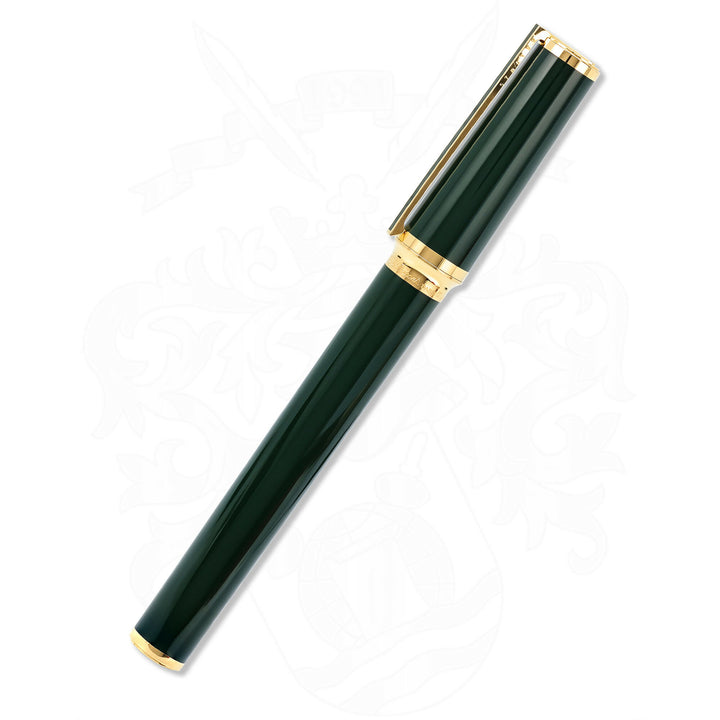 S.T. Dupont Montparnasse Green Lacquer and Gold Fountain Pen