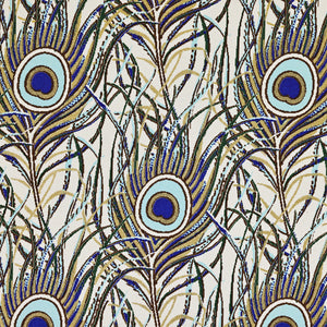 Peacock Feathers Folded Card Set (10ct.) 3.33"x 5.12" I Rossi 1931 Italian Stationery