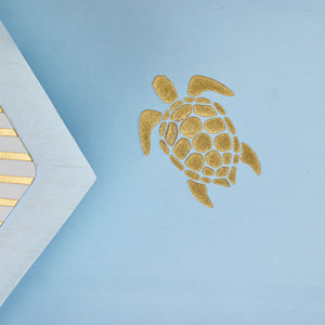 Coastal Turtle Folded Card Set  3.33" x  5.12" (10ct.) | Rossi 1931 Italian Stationery