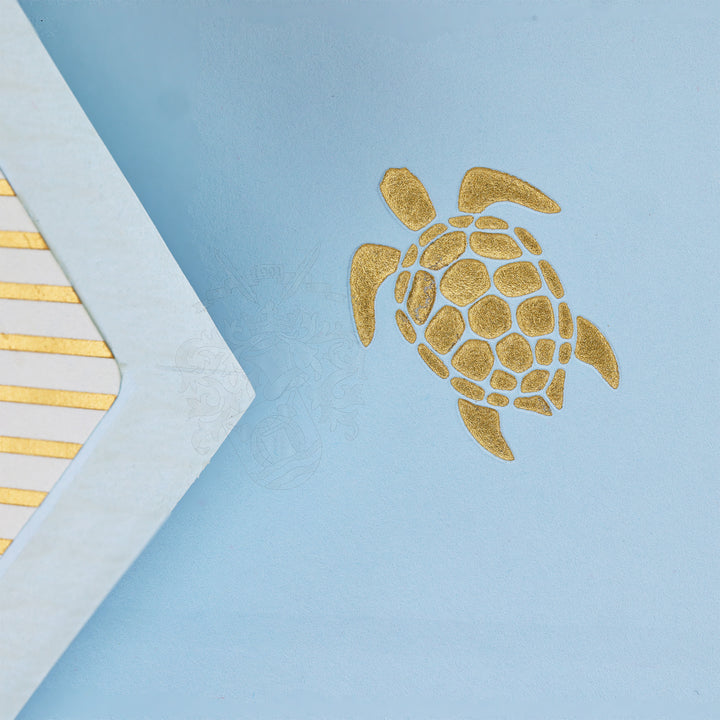 Coastal Turtle Folded Card Set  3.33" x  5.12" (10ct.) | Rossi 1931 Italian Stationery