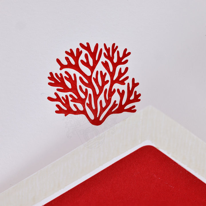 Coral Red Folded Card Set (10ct.) 3.33" x  5.12" | Rossi 1931 Italian Stationery