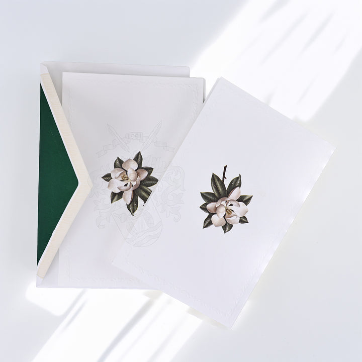 Magnolia Bloom Folded Card Set (10ct.) 3.33"x 5.12" I Rossi 1931 Italian Stationery