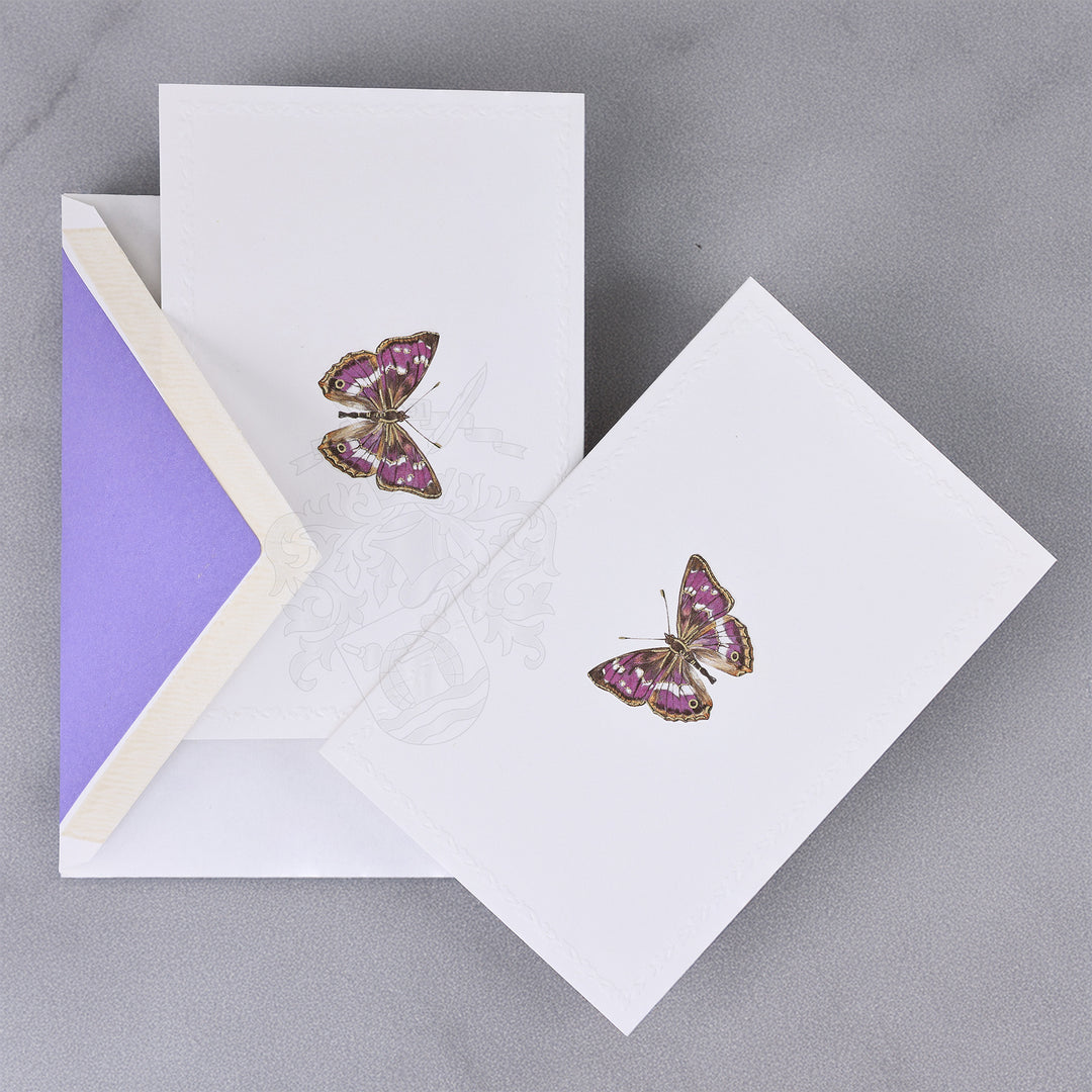 Lavender Butterfly Notecards 3.33" x 5.12" (10ct.) | Rossi 1931 Italian Stationery