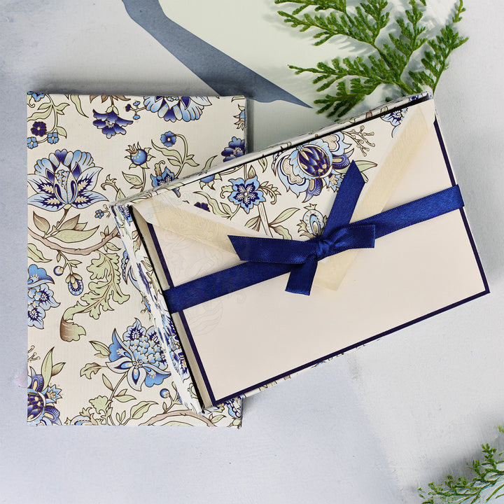 Blue Floral Folded Cards 3.33" x 5.12" (10ct.) | Rossi 1931 Italian Stationery