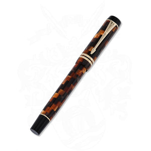 Parker Duofold Check Amber Fountain Pen