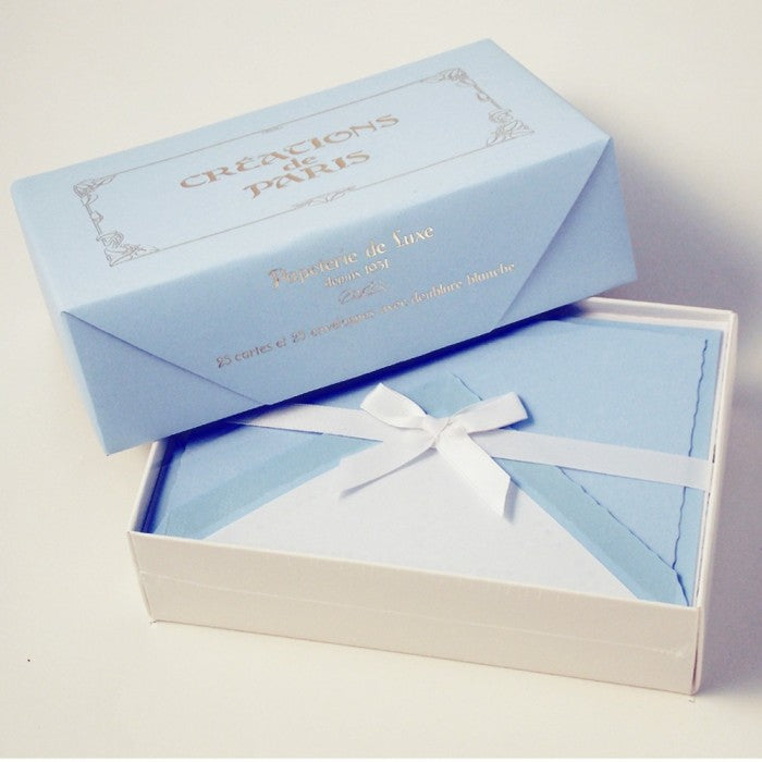 Flat Deckled Edge Cards and Lined Envelopes 3.75" x 6" (25 ct) | Rossi 1931 Italian Stationery