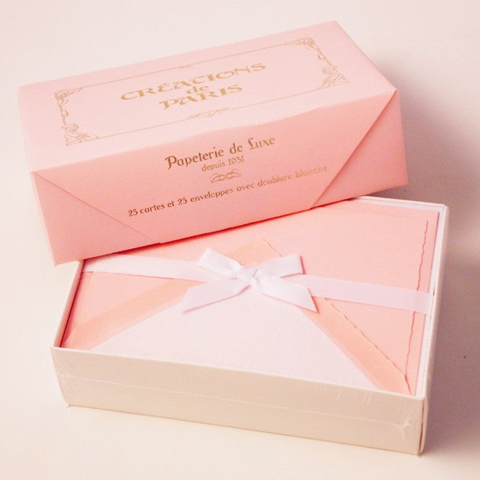 Flat Deckled Edge Cards and Lined Envelopes 3.75" x 6" (25 ct) | Rossi 1931 Italian Stationery