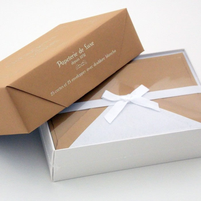 Flat Deckled Edge Cards and Lined Envelopes 3.75" x 6" (25 ct) | Rossi 1931 Italian Stationery