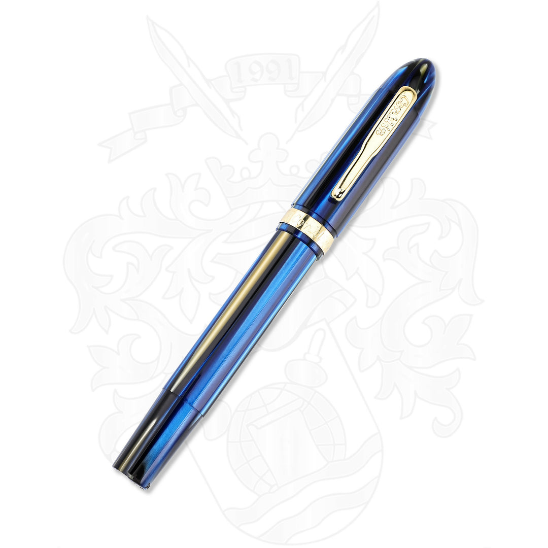 Conklin Nozac Limited edition Black and Blue Stripe Fountain Pen