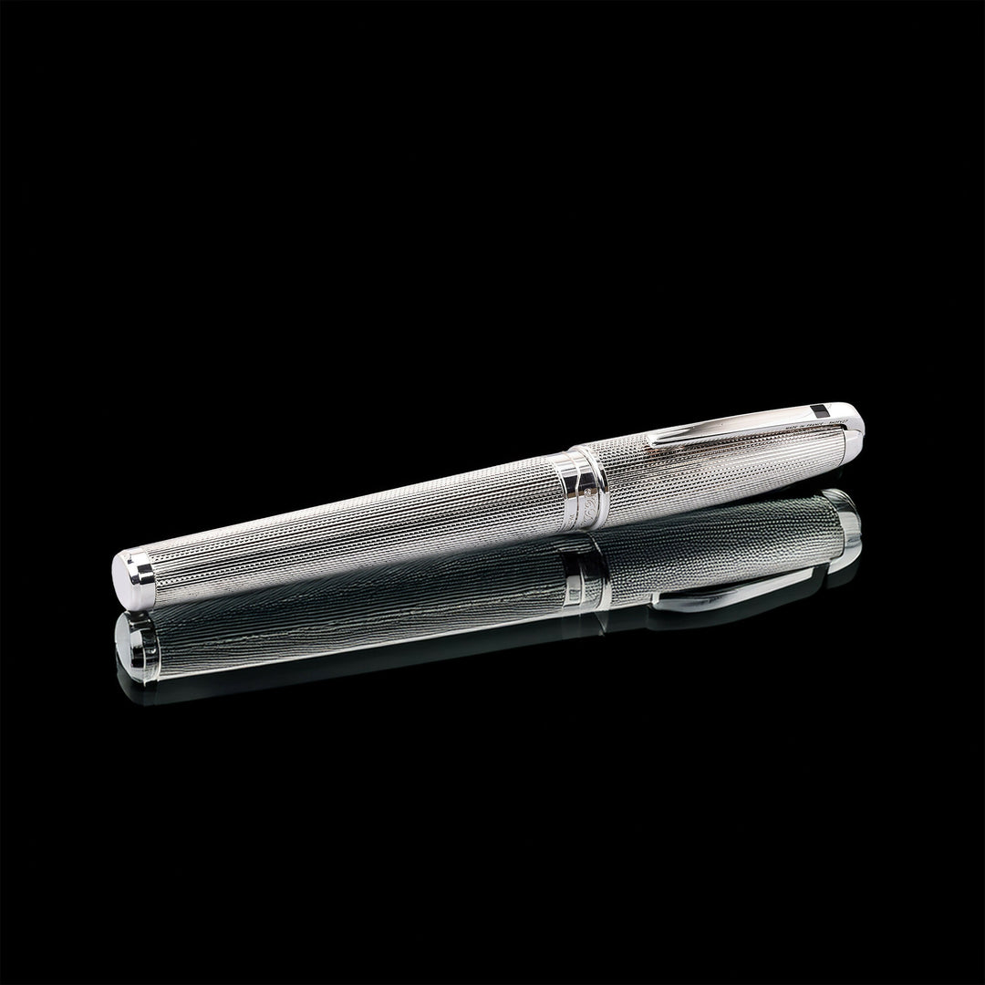 S.T Dupont XL Olympio Silver Plated Barley Grain Fountain Pen