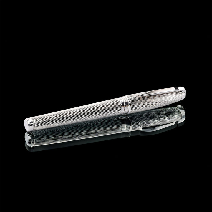 S.T Dupont XL Olympio Silver Plated Barley Grain Fountain Pen
