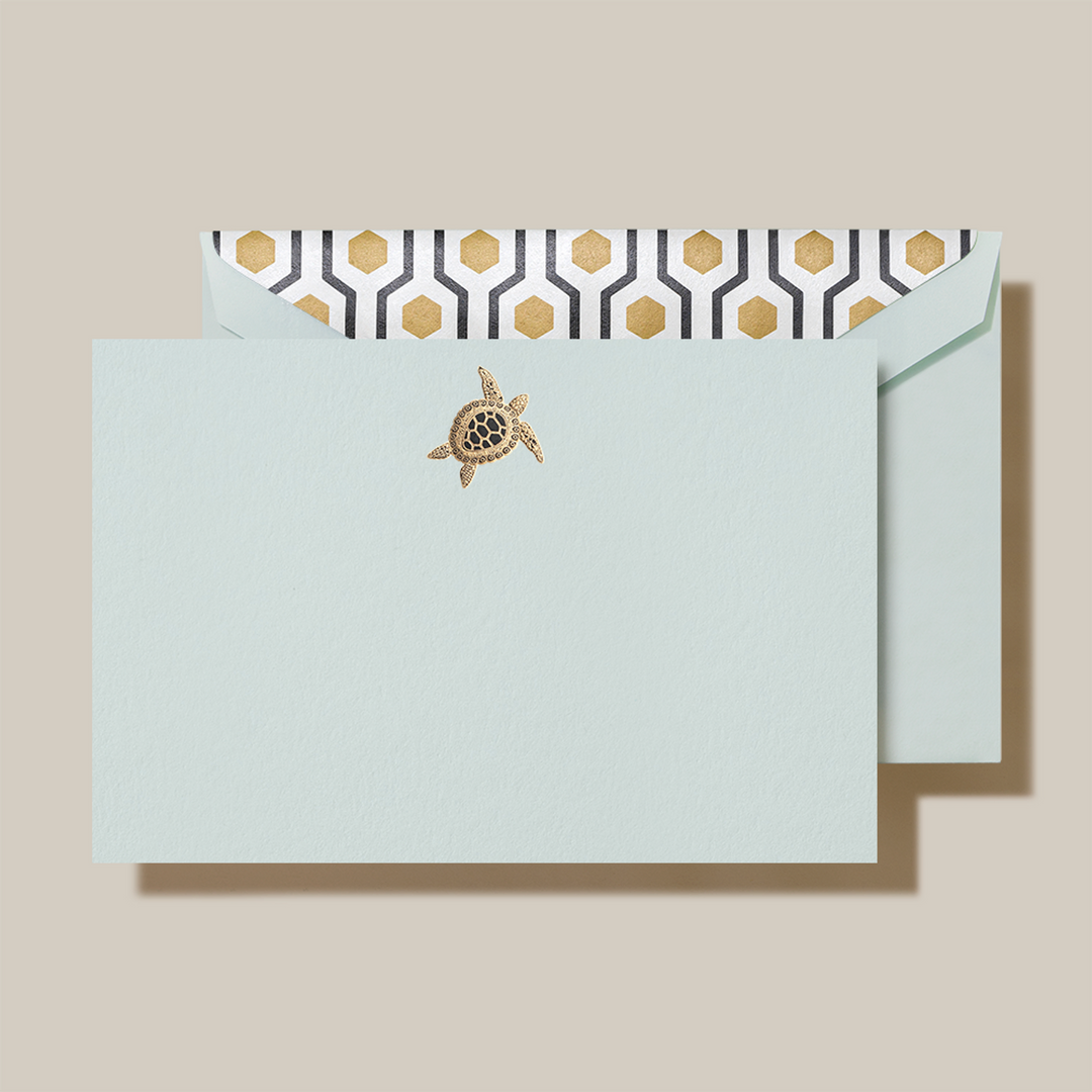 Crane Sea Turtle Flat Note Card