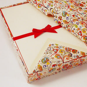 Rossi Writing Paper and Lined Envelopes 6.25" x 8.50"   Style Art-Nouveau Flowers
