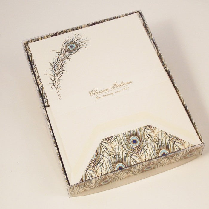 Rossi Peacock Feather Correspondence Set 6.75" x 9.75"  (10ct.)