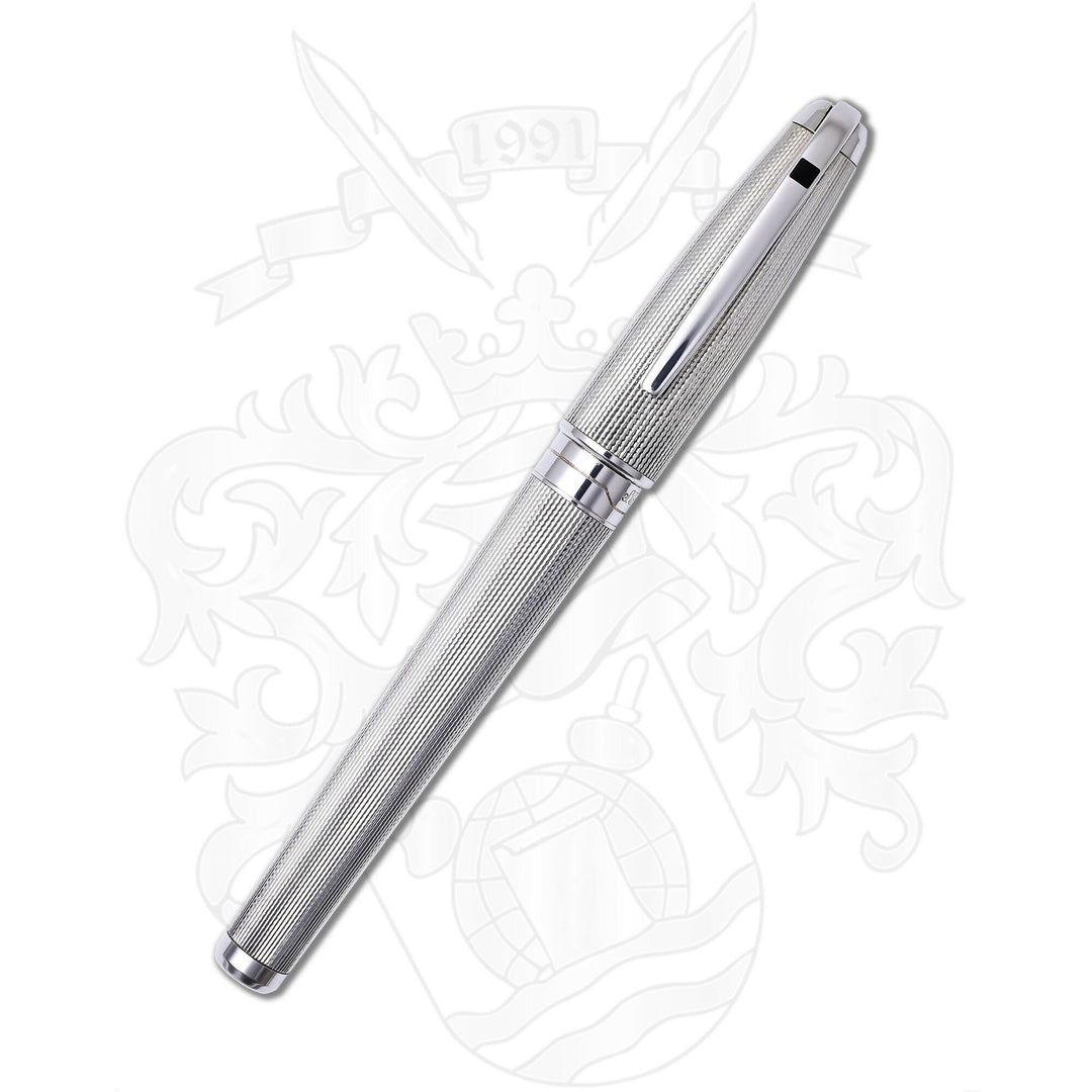 S.T Dupont XL Olympio Silver Plated Barley Grain Fountain Pen