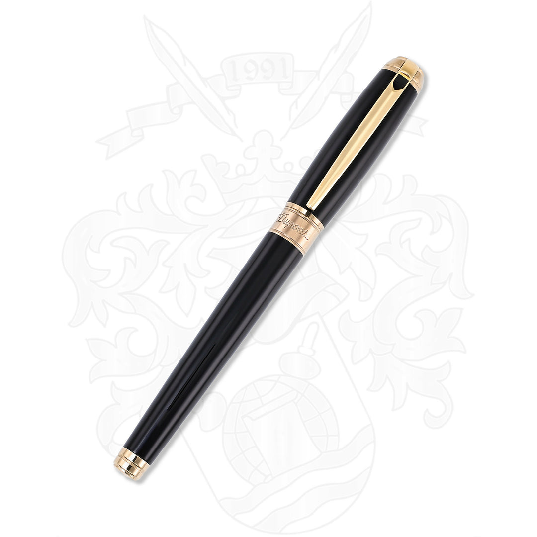 S.T. Dupont Line D Large Fountain Pen - Black &amp; Gold