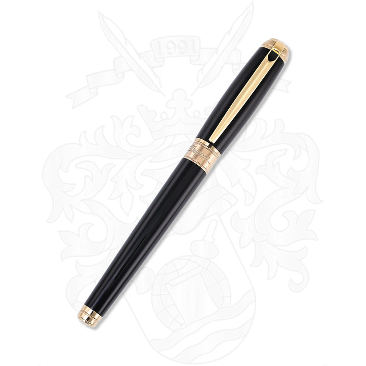 S.T. Dupont Line D Large Fountain Pen - Black &amp; Gold