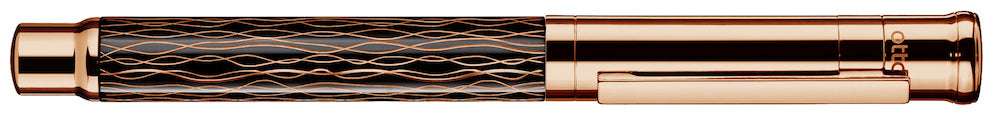 Otto Hutt Design 04 Black and Rose Wave Steel Nib - Fountain Pen