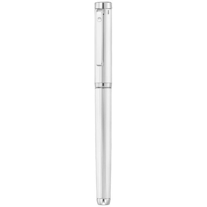 Waldmann Liberty Fountain Pen - Sterling Silver Pinstripe - 18K Gold