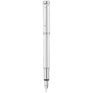 Waldmann Liberty Fountain Pen - Sterling Silver Pinstripe - Steel