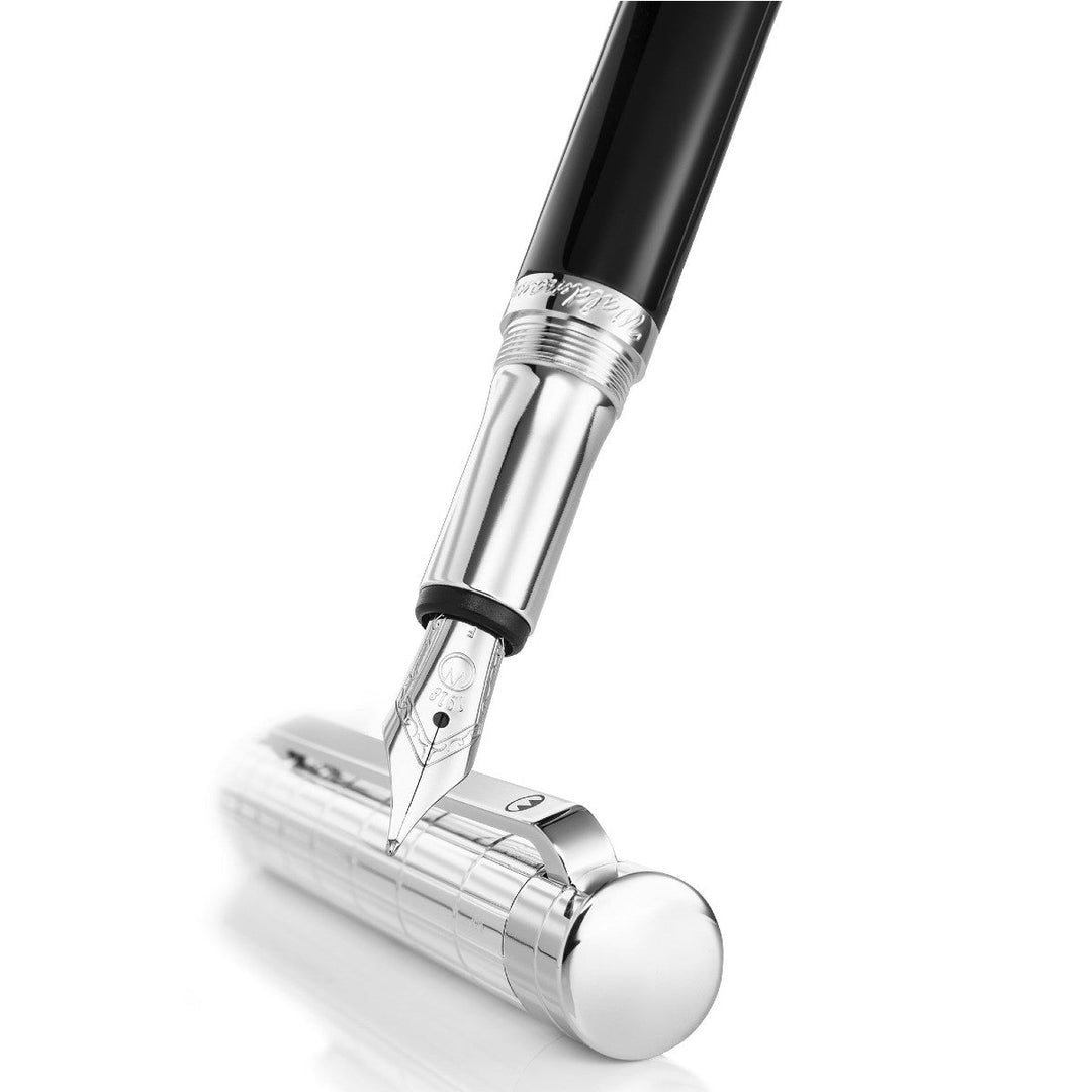 Waldmann Xetra Fountain Pen - Silver and Black - Steel