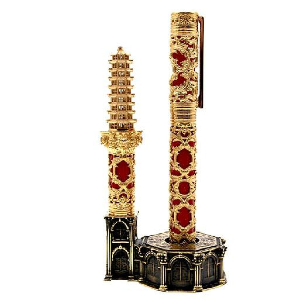 S.T. Dupont Haute Creation Architecture Collection Fountain Pen - Lake Shanhu Pagodas