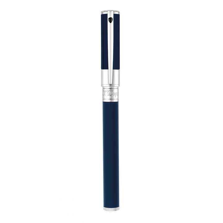 S.T. Dupont D-Initial Rollerball Pen - Blue &amp; Chrome