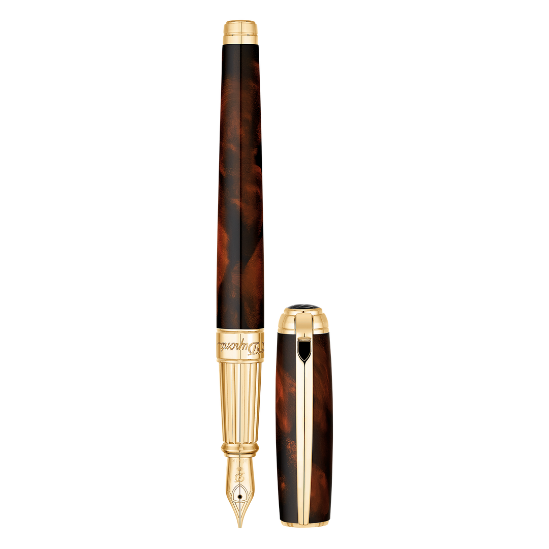 S.T. Dupont Line D Large Fountain Pen - Atelier Brown Lacquer