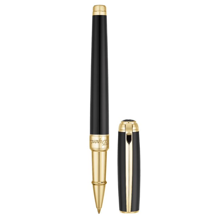 S.T. Dupont Line D Medium Rollerball Pen - Black &amp; Gold