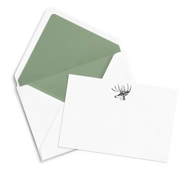 Mustard &amp; Gray Notecard Set w/ Lined Envelopes