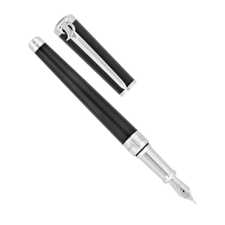 S.T. Dupont Sword Fountain Pen - Black and Palladium