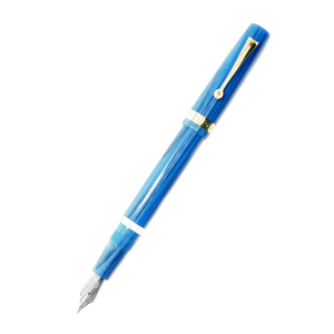 Armando Simoni Club Studio Blue Pinnacle Fountain Pen - Rhodium Trim