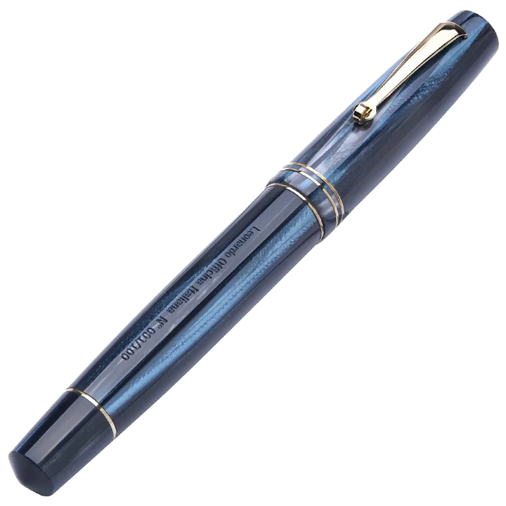 Leonardo Officina Italiana Momento Zero Fountain Pen - Blue Abyss (Silver Trim)