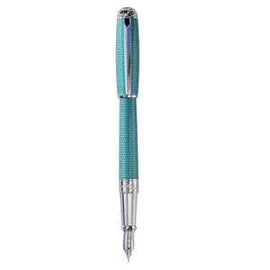 S.T. Dupont Diamond Guilloche Fountain Pen - Aquamarine