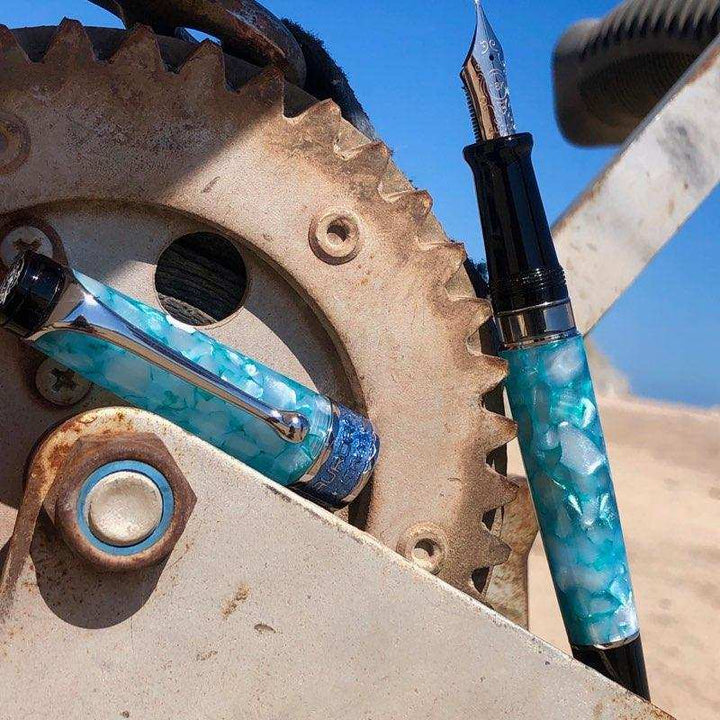 Aurora Optima Sun Moon Lake Fountain Pen - Moonlight