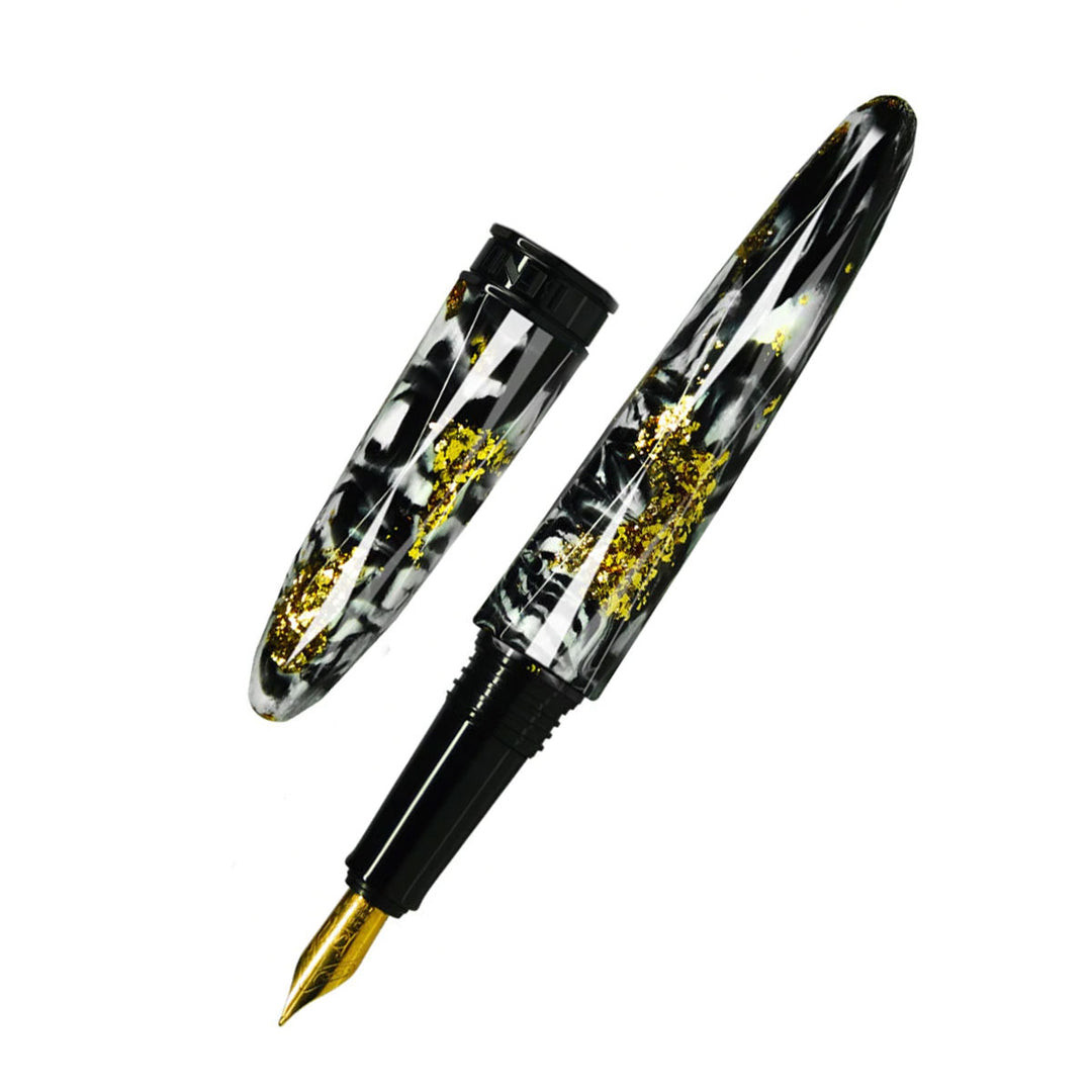 Benu Briolette Fountain Pen - Black &amp; White