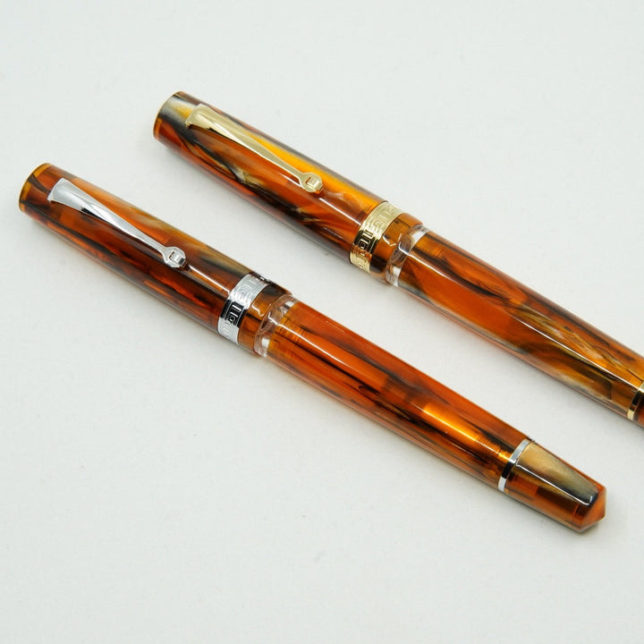 Armando Simoni Club Studio Brown Antelope Fountain Pen - Rhodium Trim