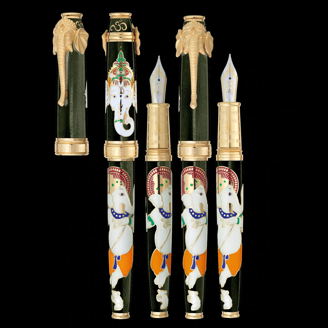 David Oscarson Lord Ganesha Fountain Pen - Mossy Black