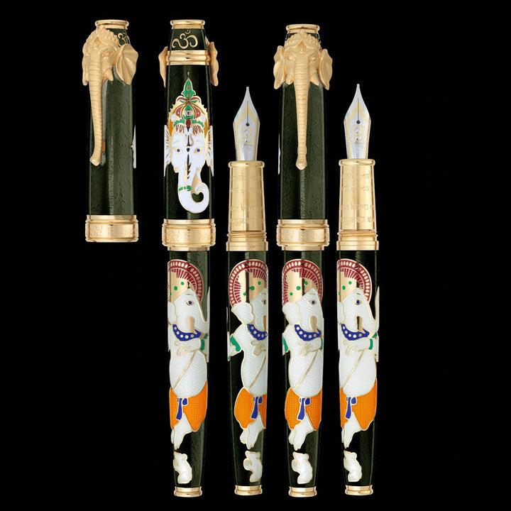 David Oscarson Lord Ganesha Fountain Pen - Mossy Black