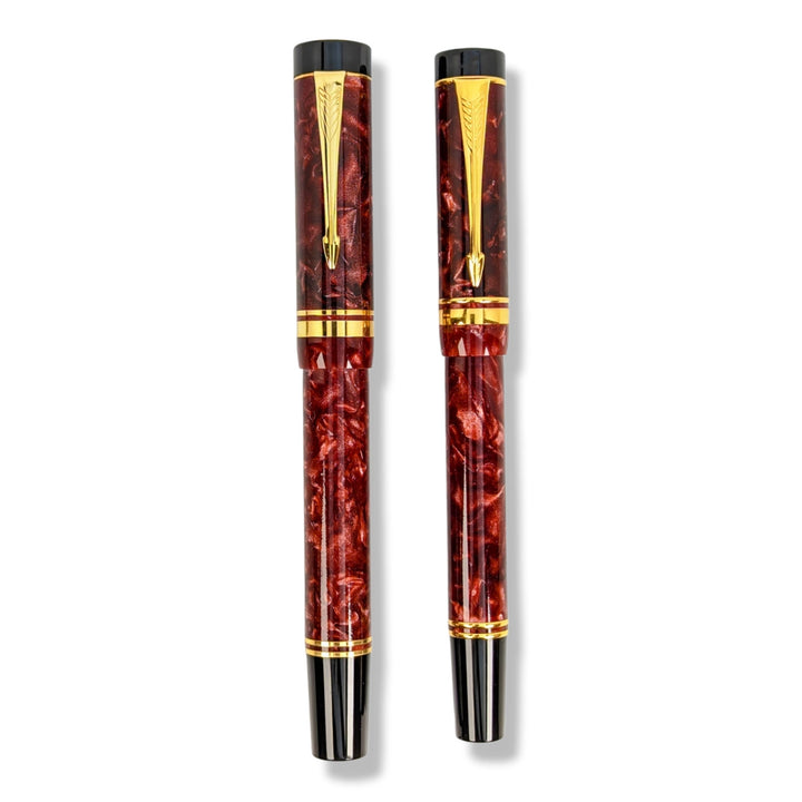 Parker Duofold International Red Marble Fountain Pen