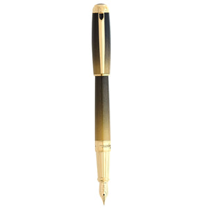 S.T. Dupont Line D Sunburst Fountain Pen - Black