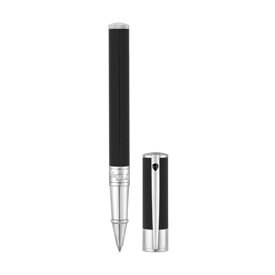 S.T. Dupont D-Initial Rollerball Pen - Noir &amp; Chrome