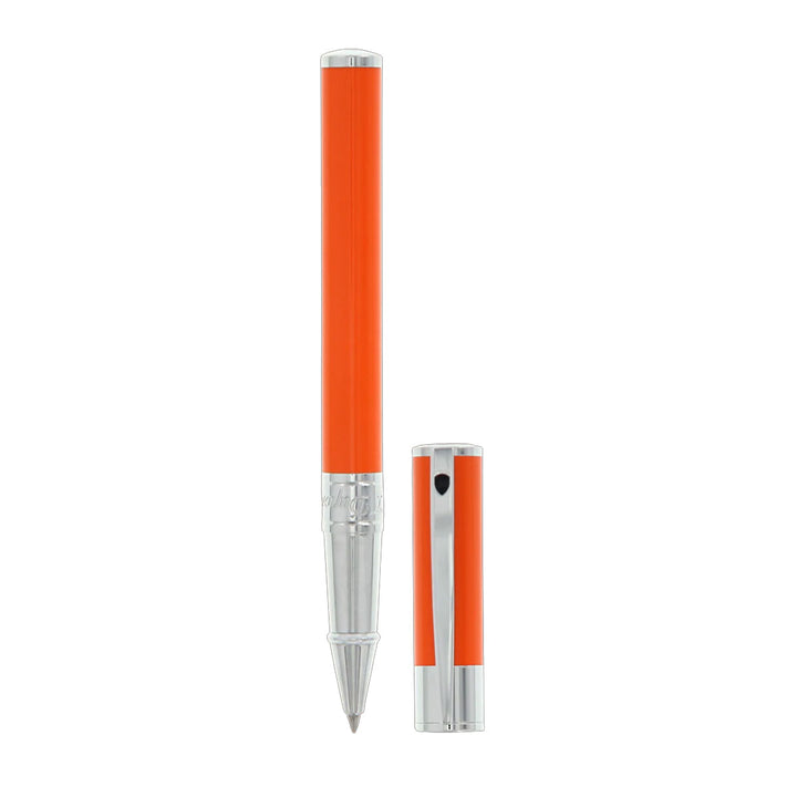 S.T. Dupont D-Initial Rollerball Pen - Orange &amp; Chrome