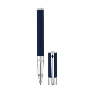 S.T. Dupont D-Initial Rollerball Pen - Blue & Chrome