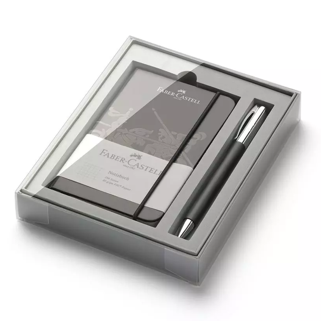Faber-Castell Ambition Black Rollerball &amp; Notebook Gift Set