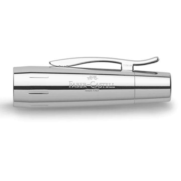 Faber-Castell E-Motion Wood &amp; Polished Chrome-Black Fountain Pen