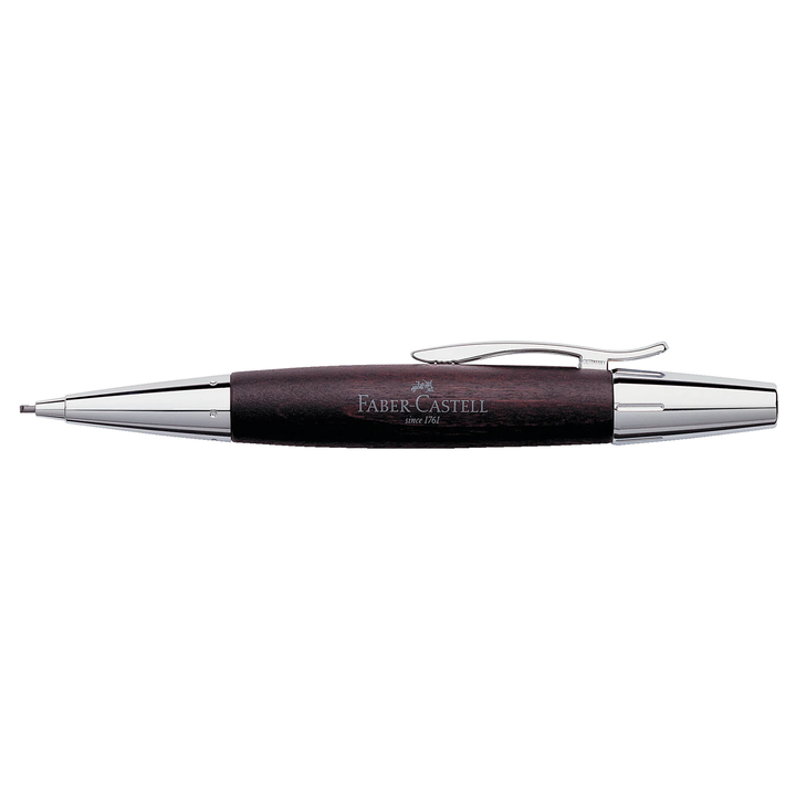 Faber-Castell E-Motion Wood &amp; Polished Chrome-Dark Brown Mechanical Pencil