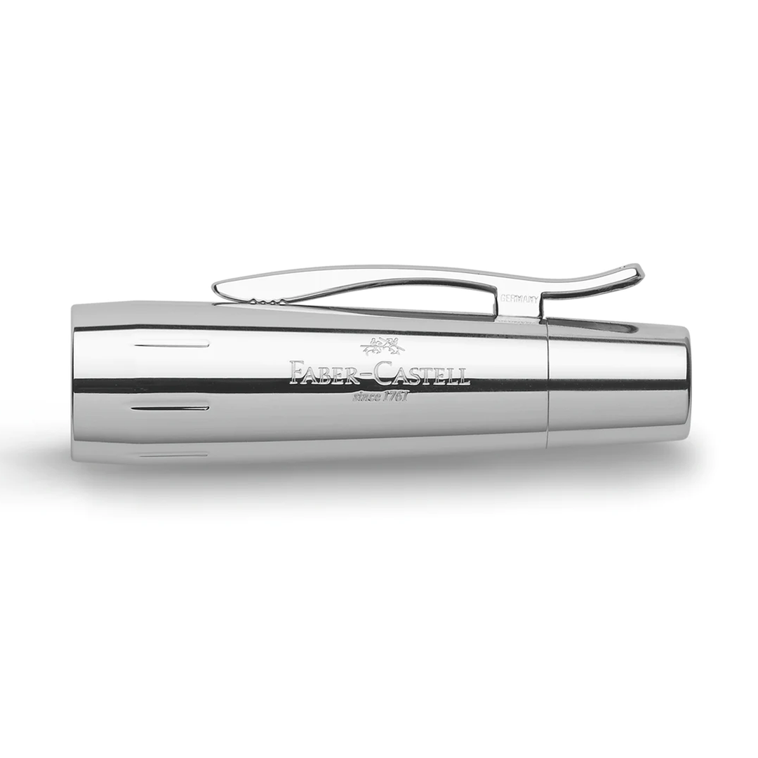 Faber-Castell E-Motion Wood &amp; Polished Chrome-Dark Brown Fountain Pen