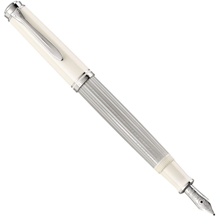 Pelikan M405 Souverän Fountain Pen - Silver-White